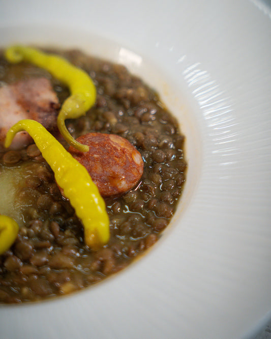 LENTEJAS A LA RIOJANA CON CHORIZO Y PANCETA